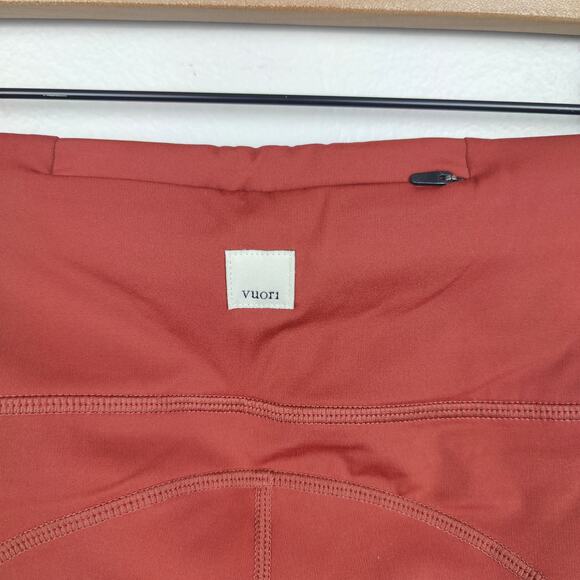 Vuori Studio Pocket Leggings Womens Small Deep Rust Red High-Rise 7/8 Yoga - Picture 4 of 6